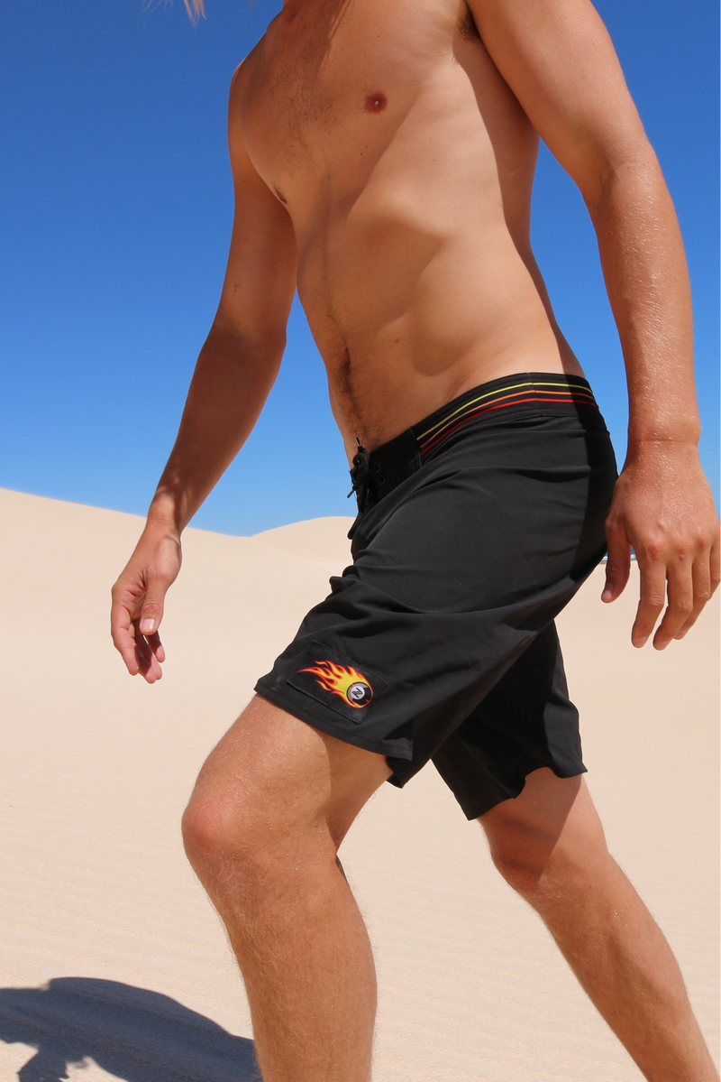 Flaming Z Ball Mens Black Boardshorts