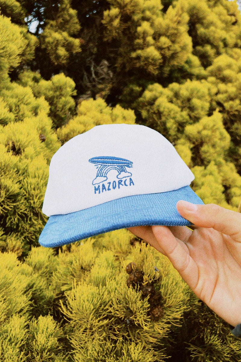 Unisex Blue & White Rainbow Surf 5 Panel cap