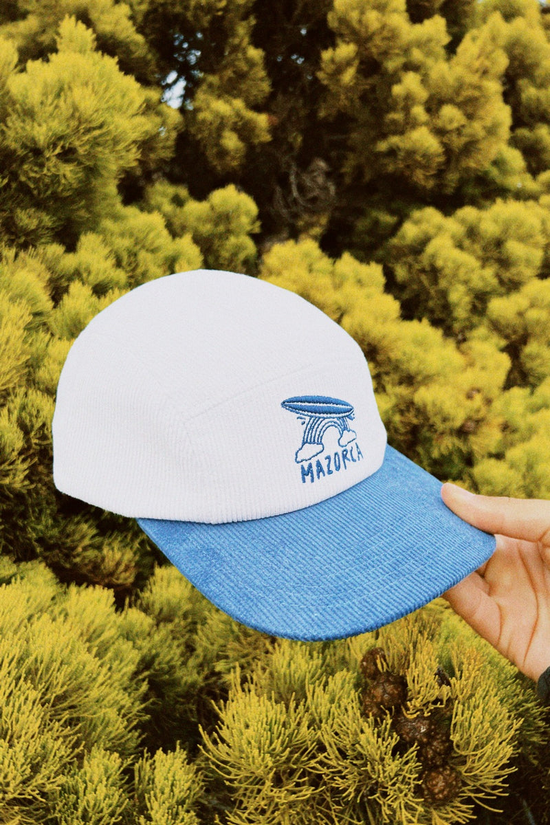 Unisex Blue & White Rainbow Surf 5 Panel cap